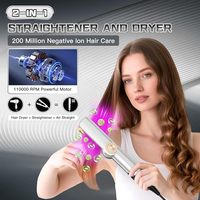 Sèche-cheveux brosse électrique haute vitesse 1300W, styler à air chaud, lisseur vapeur, revêtement céramique ionique, écran LCD, USB-C, version espagnole
