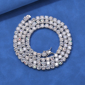 <span class=keywords><strong>Collana</strong></span> Tennis e Bracciale VVS Iced Out in Argento Sterling 925, Gioielli Raffinati con Diamanti, Stile Hip Hop, <span class=keywords><strong>Collana</strong></span> da <span class=keywords><strong>Uomo</strong></span> - Product Image 2
