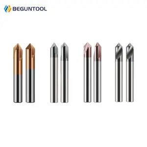 Fresador HRC66 63 58 Tungstênio Chamfering Knife 2 3 Flauta 90 Graus Em Linha Reta Flauta Espiral Ponto Fixo Ferramenta Especial End Mill