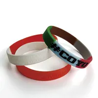 Logo personalizzato 1 "pollici cinturino in Silicone personalizzato, elastici con Logo inciso, bracciale in Silicone