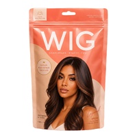 Sac d'emballage pour perruques avec logo personnalisé, étanche, réutilisable, en Mylar métallisé avec fermeture éclair, pour extensions et mèches