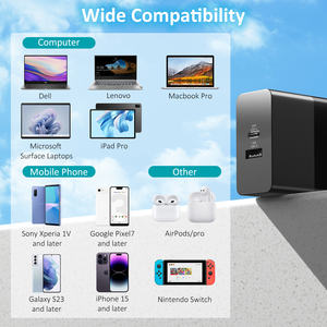 Chargeur d'ordinateur portable USB-C GaN 75W PD 3.0 avec protection SCP & OTP/OVP, 4 prises électriques pour Chromebook & Mac/Thinkpad - Product Image 4