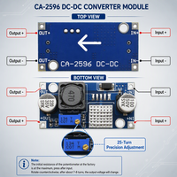 CA-2596 3A 4.5-40V Convertisseur DC-DC abaisseur réglable avec affichage voltmètre LED pour projet DIY OEM