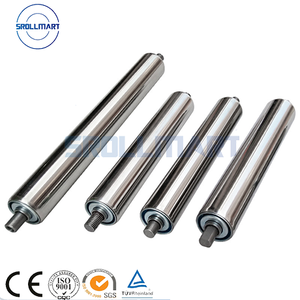 Dapat disesuaikan 12/15/20/25mm baja karbon gravitasi galvanis rol konveyor baru PVC palet karet gravitasi rol konveyor - Product Image 5