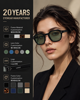 Lunettes de soleil géométriques noires en acétate, protection UV400, unisexe, style rétro carré, verres verts, vente en gros usine OEM/ODM