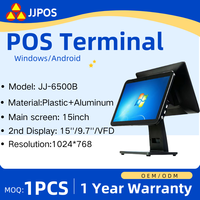 Terminales POS de Pantalla Táctil Capacitiva Dual de 15 Pulgadas, Windows/Android, Caja Registradora para Comercio Minorista y Restaurantes, Gran Venta