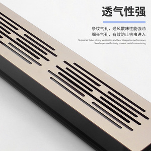 Grille de ventilation rectangulaire plate en alliage d'aluminium 166x332x498mm, double couche, installation murale - Product Image 5