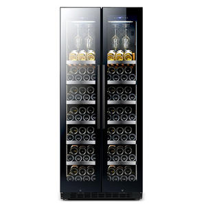 Refrigerador de Vino Tinto y Cerveza NUELEAD NE-385 de Gran Capacidad, Dos Puertas de Vidrio, Negro, Comercial, para Hotel, Moderno, con Escalera Alta - Product Image 5