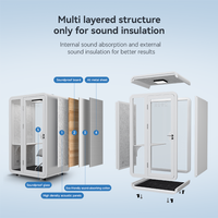 Cabine de confidentialité pour bureau, insonorisée, acoustique, silencieuse, mobile, pour enregistrement vocal, appels et réunions