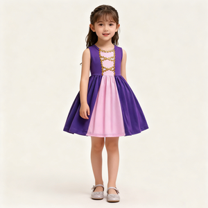Costumi da Principessa Casual Senza Maniche per Bambine, Cosplay di Belle, Sirenetta, Rapunzel, Minnie, Biancaneve, Tinker Bell - Product Image 6