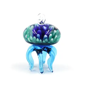 Individuelles handgefertigtes Murano-Lampengestell hängendes Glas Blume Oktopus-Jellyfish-Ornament