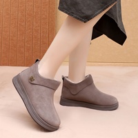 Bottes d'hiver pour femmes, nouvelle collection, bottes de neige en cuir artificiel, basses, chaudes, à enfiler, avec doublure en polaire, semelle extérieure en PVC, pour mamans