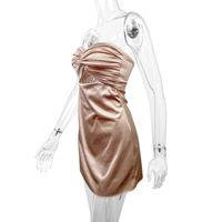 Robe moulante d'été pour femmes, couleur unie, sans bretelles, avec détail nœud et design froncé, sexy, pour soirées en boîte de nuit
