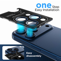 Protector de Lente de Cámara de Vidrio Templado con Dureza 9H, Fácil de Instalar, Resistente a Arañazos y con Recubrimiento AR Antipolvo para 15 16 17 Pro Max