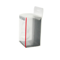 Boîte cosmétique rectangulaire en plastique transparent PET recyclé imprimée sur mesure, éponge à maquillage en plastique transparent avec emballage coloré