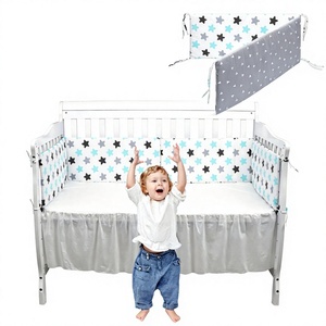 Protector <span class=keywords><strong>de</strong></span> Cuna para Bebé, Protector <span class=keywords><strong>de</strong></span> Cuna <span class=keywords><strong>de</strong></span> Algodón Suave y Transpirable, Ropa <span class=keywords><strong>de</strong></span> Cama Anticolisión para Cama <span class=keywords><strong>de</strong></span> Niño Pequeño - Product Image 1