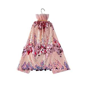 Cape longue scintillante sirène pour filles 2026 – Écharpe de princesse à paillettes pour Halloween, Noël, anniversaire et spectacles sur scène - Product Image 3