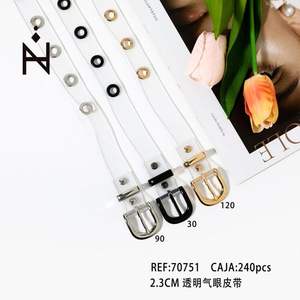 Cintura Kluratus in PVC trasparente da 2,3 cm con fibbia in metallo per donna, accessorio moda casual - Product Image 3