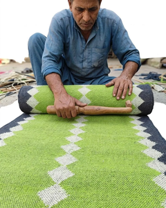 Boho <b>Rustic</b> Southwestern Area <b>Rug</b> | Handmade Wool Geometric Tribal Carpet for Farmhouse Living Room Bedroom Home Decor - Product Image 5