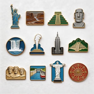 Pins de solapa esmaltados de la Gran Muralla y <span class=keywords><strong>el</strong></span> Monte Fuji, monumento asiático, impresión UV, recuerdo de <span class=keywords><strong>viaje</strong></span>, insignia de metal personalizada, broche, emblema moderno - Product Image 3