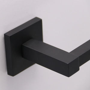 Porte-papier toilette noir Saint Ruijia, carré, en alliage de zinc, à fixer au mur, pour salle de bain et cuisine - Product Image 2