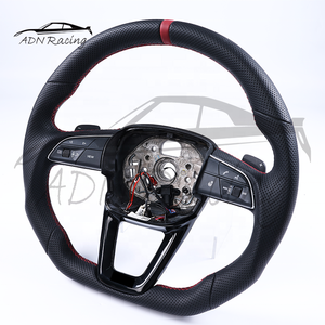 Volante Calefactable de Cuero Negro Personalizado 2021-2024 para <span class=keywords><strong>Audi</strong></span> <span class=keywords><strong>A3</strong></span>/S3/RS3 A4/S4/RS4 F5/S5/RS5 B9.5 - Product Image 2