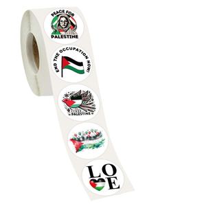 Pegatinas Redondas de PVC Populares, 500 Unidades por Rollo, Patrón Geométrico Creativo, Decoración para Cuadernos y Autos, Impresión UV, Resistentes al Agua - Product Image 1