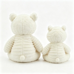 Ours en peluche crème personnalisé, ours en peluche blanc texturé, ours en peluche côtelé, animal en peluche, ours en peluche deux tailles - Product Image 4