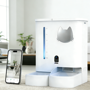 5L Plastik Görünür Mama Tankı <span class=keywords><strong>APP</strong></span> Kontrollü Ses Kayıtlı Akıllı Otomatik Evcil Hayvan Besleyici Ayarlanabilir HD Kamera Çift Güçlü Lazer Oyuncak - Product Image 4