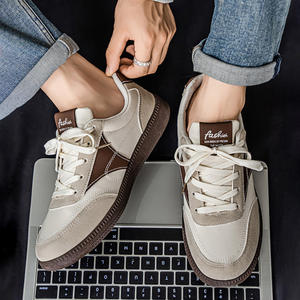 Chaussures décontractées basses polyvalentes pour hommes MY236 à lacets, semelle extérieure souple en PVC antidérapante, respirantes, tendance été-automne - Product Image 3