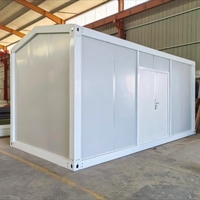 Casa Contenedor Prefabricada con Techo Inclinado, Certificada por la CE, Modular, Desmontable, de Acero Ligero, para Oficina, Hotel, Camping y Exteriores