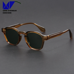 Gafas de Sol Vintage OEM con Marco TR, Cuadradas, Gruesas, para Hombre y Mujer, con Logotipo Personalizado, Marco Beige, Lentes UV400 - Product Image 1