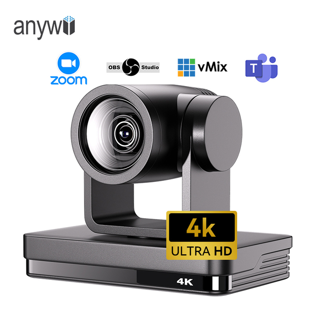 Live Streaming Broadcasting 4K PTZ Camera 12x Zoom AI Auto Tracking SDI/IP/PoE 30fps for Church Conference