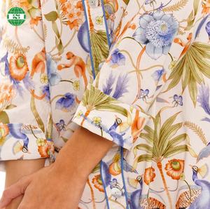 Chemises de nuit de style petit ami à impression par sublimation de motifs et de tailles personnalisés Chemises <span class=keywords><strong>pyjamas</strong></span> à manches longues ou à manches courtes à ourlet incurvé - Product Image 6