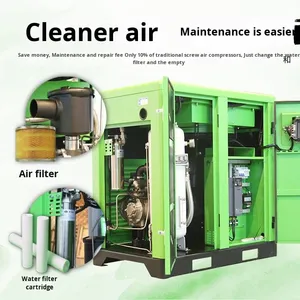 75 Kilowatt 15 vida hava kompresörü 55KW 22 kalıcı mıknatıs invertör galvanizli bitirmek 30 invertör 37 vida makinesi hava soğutmalı - Product Image 3