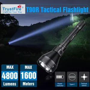 Led Hunting Lights TrustFire New T90R Big Powerful Tactical Hunting Flashlight LED Flashlight 1600m Long Distance Torch Light