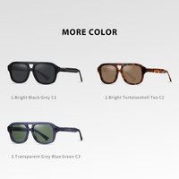 Lunettes de soleil polarisées de haute qualité pour homme, UV400, double pont, logo personnalisé, lunettes en acétate, lunettes de soleil polarisées unisexes pour homme
