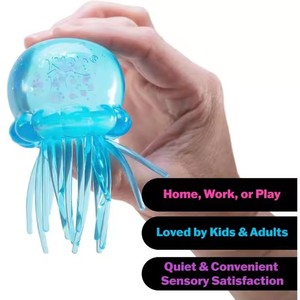 2026 Transparent Glitter Blue Jellyfish <b>Mini</b> Squishy Toy Super Soft Squeeze Stress Ball Sensory Fidget Toy Anxiety Relief - Product Image 5