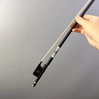 En stock, vente en gros, archet de violon/viola/cello/basse double en fibre de carbone, taille 44, couleur noire