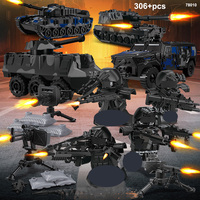 4in1 SWAT militaire jouet Police-équipe véhicule blindé armée guerre char modèle bricolage construire bloc briques pour enfants avec soldat pistolet arme