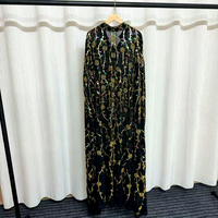 Robe de soirée longue pour femme, style cape, ornée de perles et de paillettes, de luxe léger, pour le commerce transfrontalier et l'industrie lourde, idéale pour les banquets et les fêtes