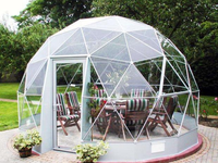 Dôme de Glamping Mobile Extérieur en Polycarbonate PC avec Vitrage, Modèles de Dôme Bulle PC pour Vue Panoramique