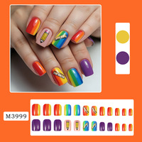 IPHF Fournitures en gros : Faux ongles à presser à thème scolaire, dégradé arc-en-ciel, pour les distributeurs de produits pour ongles