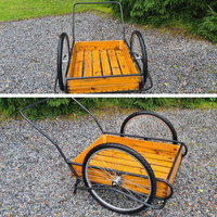 Chariot de ferme mobile robuste OEM de 26 pouces avec pneus pneumatiques, châssis en acier, cabine en bois massif, grande capacité, pour le transport de produits laitiers