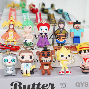 QYS <b>Custom</b> 3D Soft PVC Silicone Keychain Cartoon Anime <b>Key</b> <b>Ring</b> Promotional Gift Souvenir - Product Image 3
