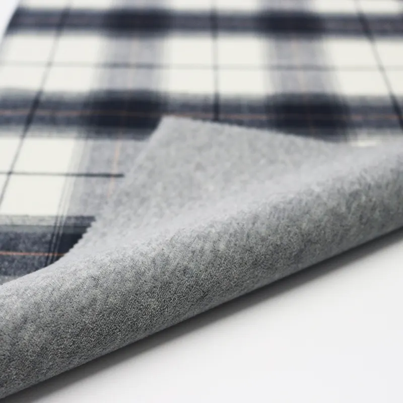 Waterproof Spandex Checks Print Bonded Flannel Polyester Fabric for Outdoor Jacket