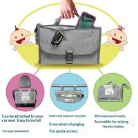 Tapis à langer bébé pliable imperméable, table à langer portable, sac à langer suspendu pour poussette