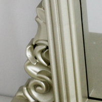 Miroir décoratif de bureau en plastique encadré argenté de miroir baroque vintage traditionnel pour le salon