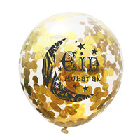 Nouveau ballon en latex gonflable créatif Eid Mubarak Ramadan confettis pour la décoration de célébration de fête