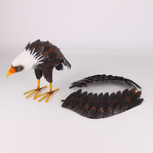 Sculpture d'aigle en métal résistant aux intempéries, statue d'aigle <span class=keywords><strong>chauve</strong></span> artisanale 31x27x23CM, montage au sol pour patio et jardin extérieurs - Product Image 3